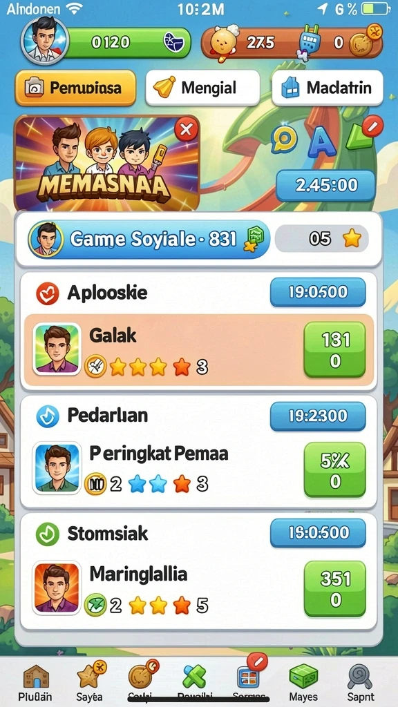 Daftar saluran favorit yang dapat disimpan.