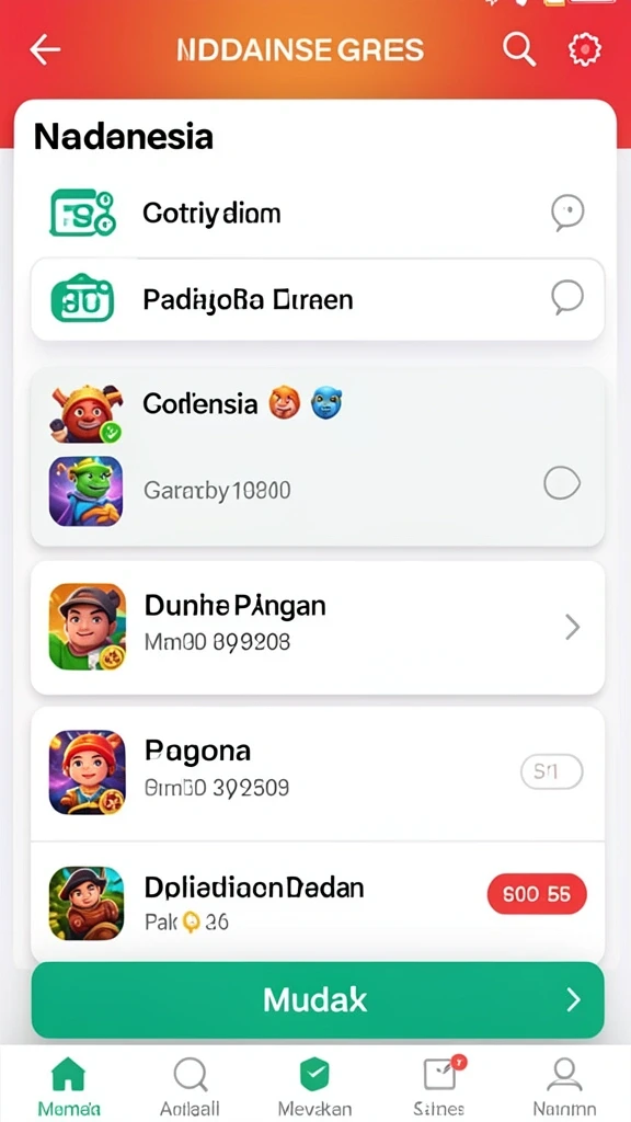 Screenshot menunjukkan grafik warna-warni yang memikat.