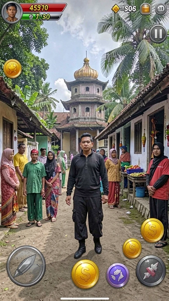 Level menantang yang penuh rintangan.
