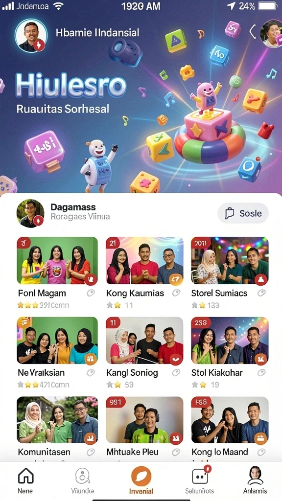 Fitur interaksi sosial yang memungkinkan bermain bersama teman.