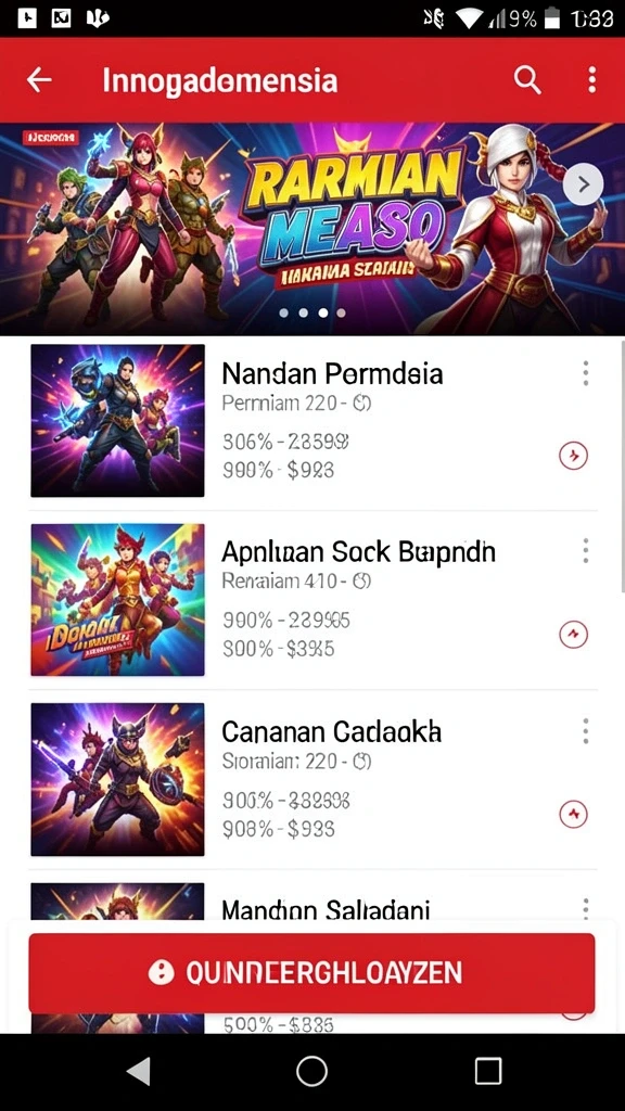 Berbagai mode permainan yang menarik.