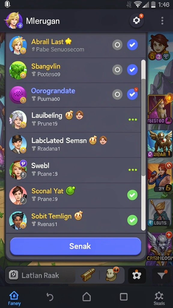 Menampilkan lingkungan game yang penuh warna.