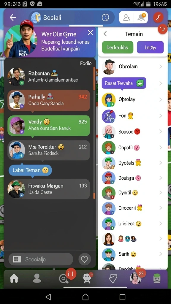 Interaksi sosial antar pemain yang seru.