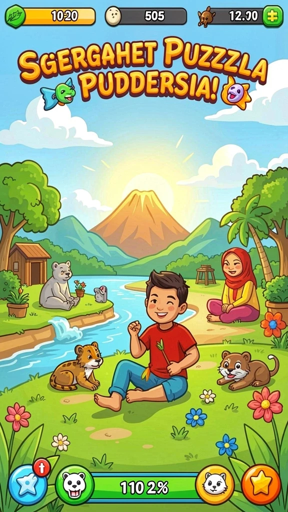 Tampilan awal aplikasi dengan grafik yang menawan.